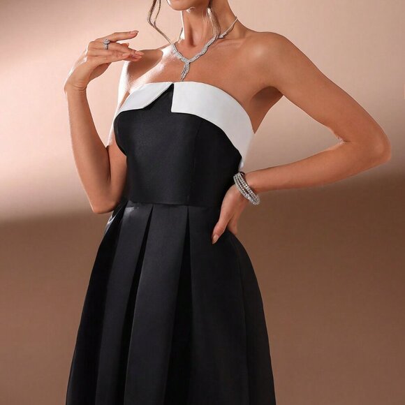 Black Elegant Women's Heavy Duty Ball Gown - Picture 3 of 7